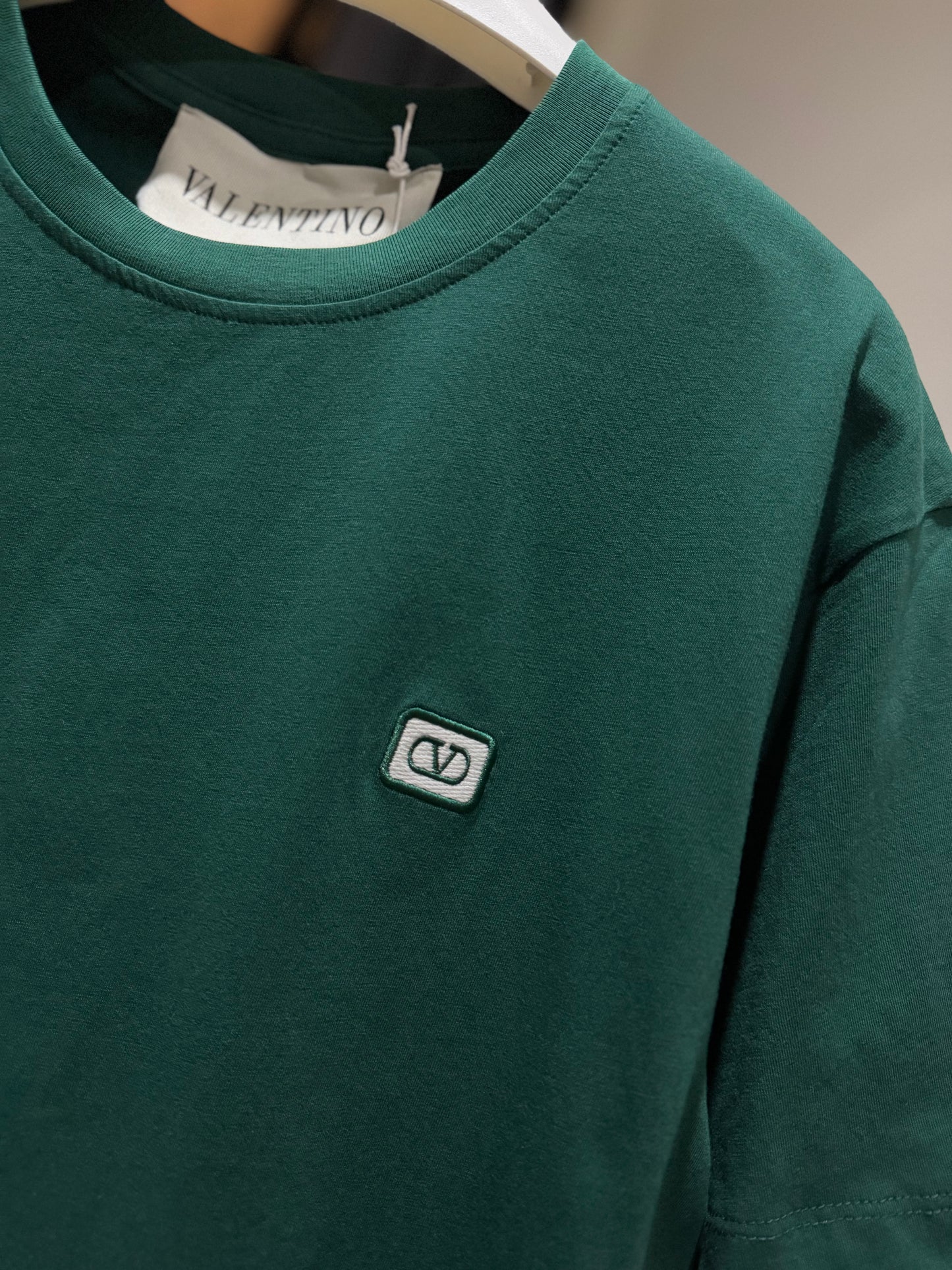 Valentino V Logo Cotton T-Shirt (Green)