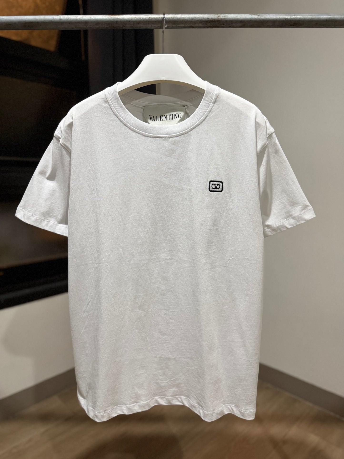 Valentino V Logo Cotton T-Shirt (White)