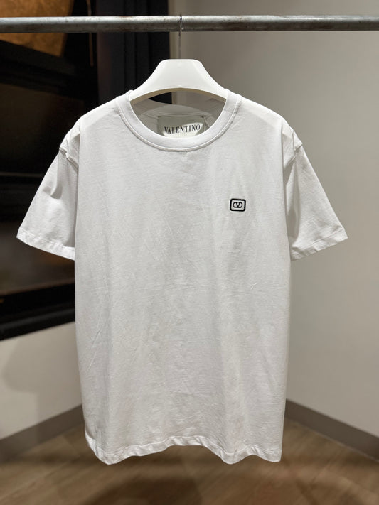 Valentino V Logo Cotton T-Shirt (White)