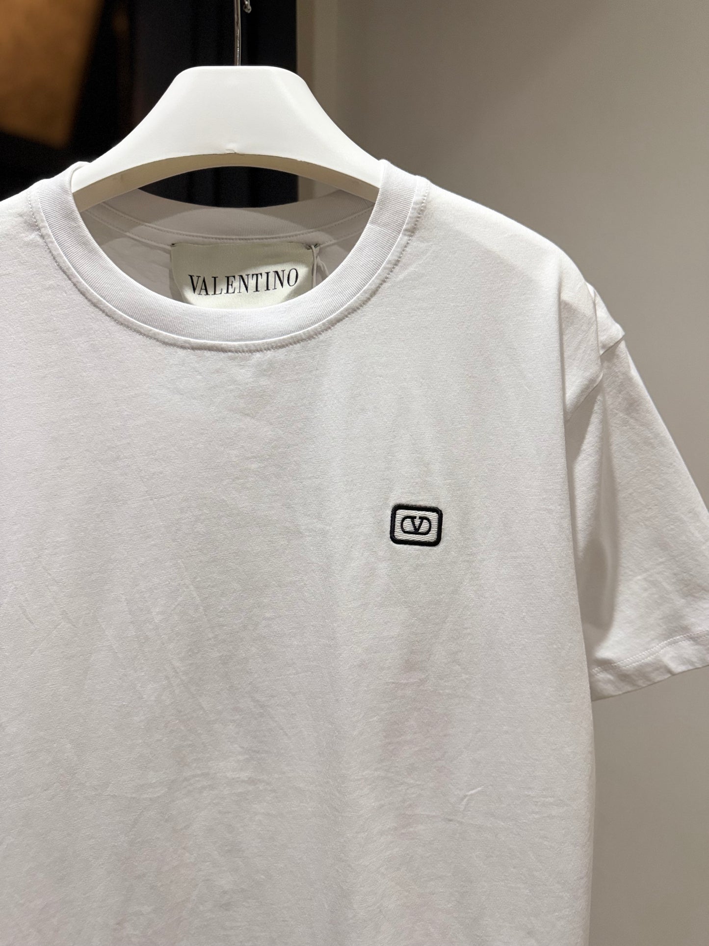 Valentino V Logo Cotton T-Shirt (White)