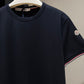 Moncler Tricolour-Trimmed T-Shirt (Navy)