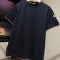 Moncler Tricolour-Trimmed T-Shirt (Navy)