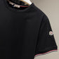 Moncler Tricolour-Trimmed T-Shirt (Black)