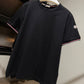 Moncler Tricolour-Trimmed T-Shirt (Black)