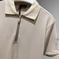 Moncler Half Zip Polo Shirt (Beige)