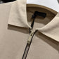 Moncler Half Zip Polo Shirt (Beige)