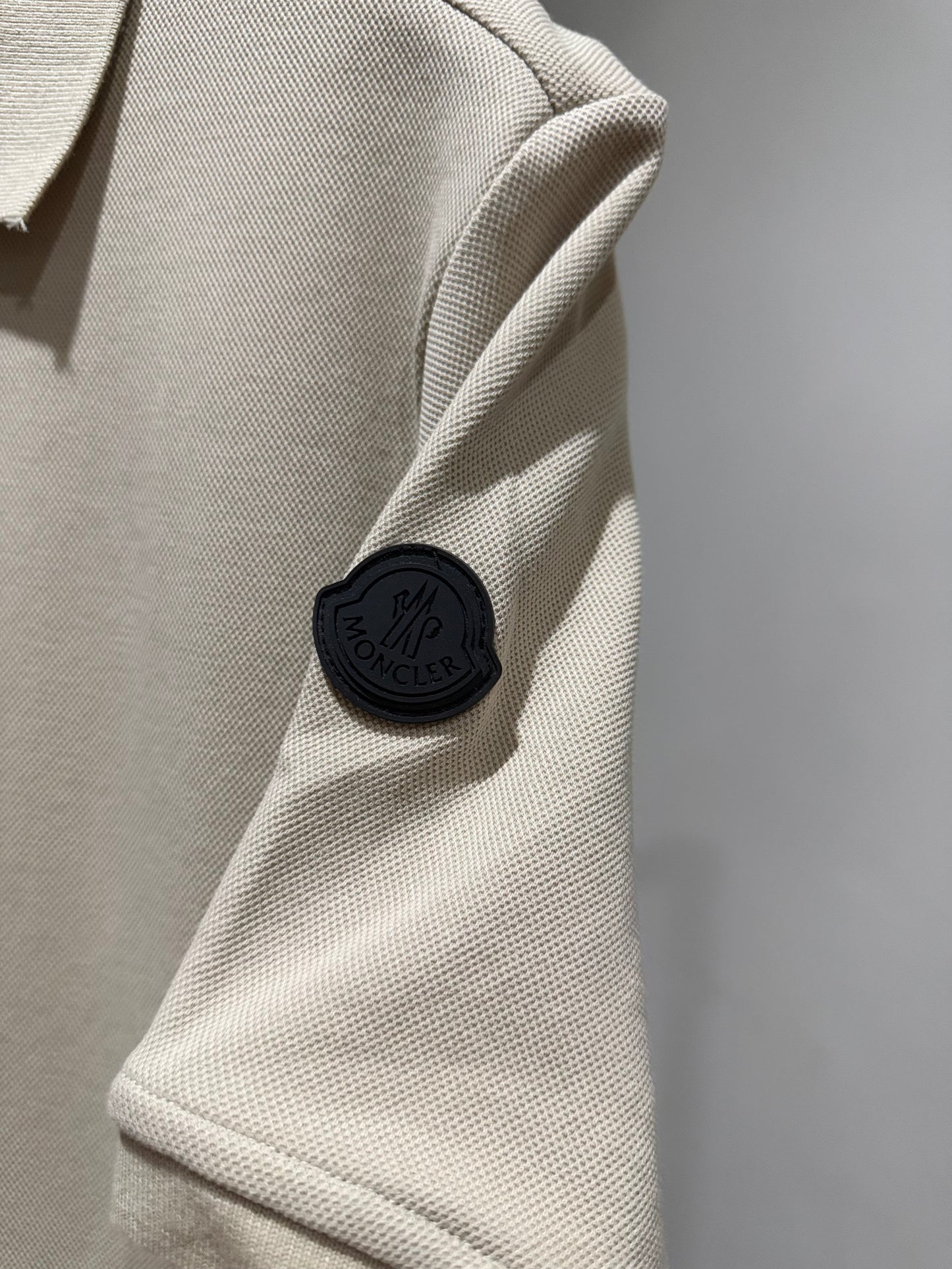Moncler Half Zip Polo Shirt (Beige)