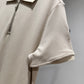 Moncler Half Zip Polo Shirt (Beige)