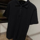 Moncler Half Zip Polo Shirt (Black)