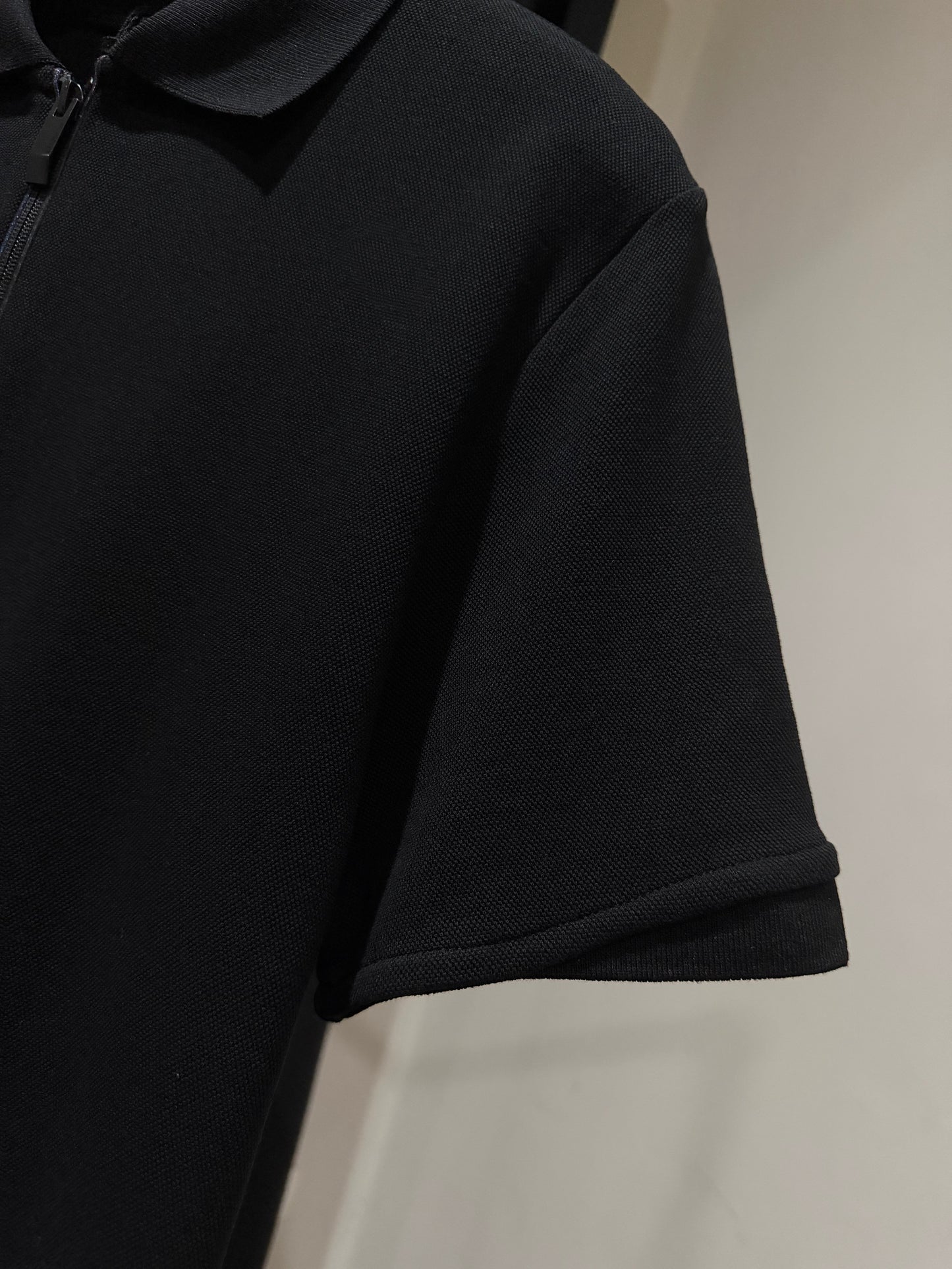 Moncler Half Zip Polo Shirt (Black)