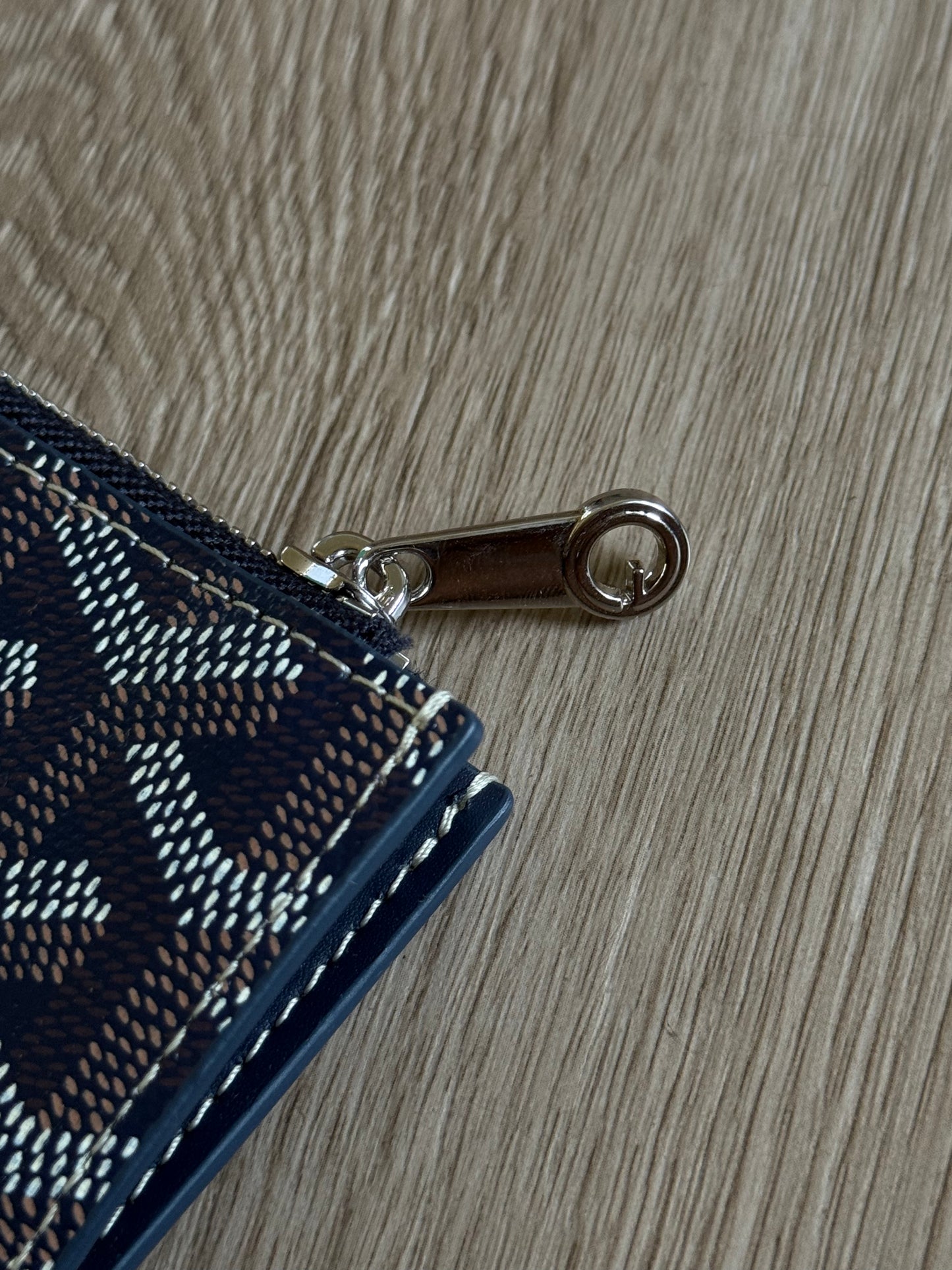 Goyard Bourbon Zipped Card Holder (Navy)