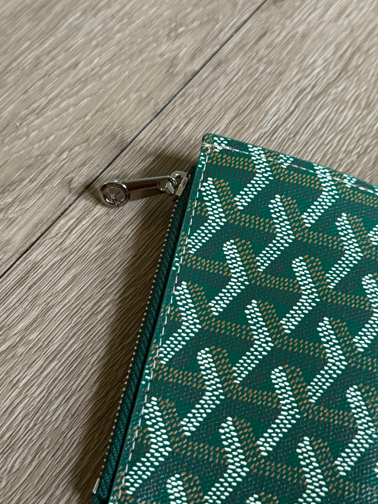 Goyard Bourbon Zipped Card Holder (Green)