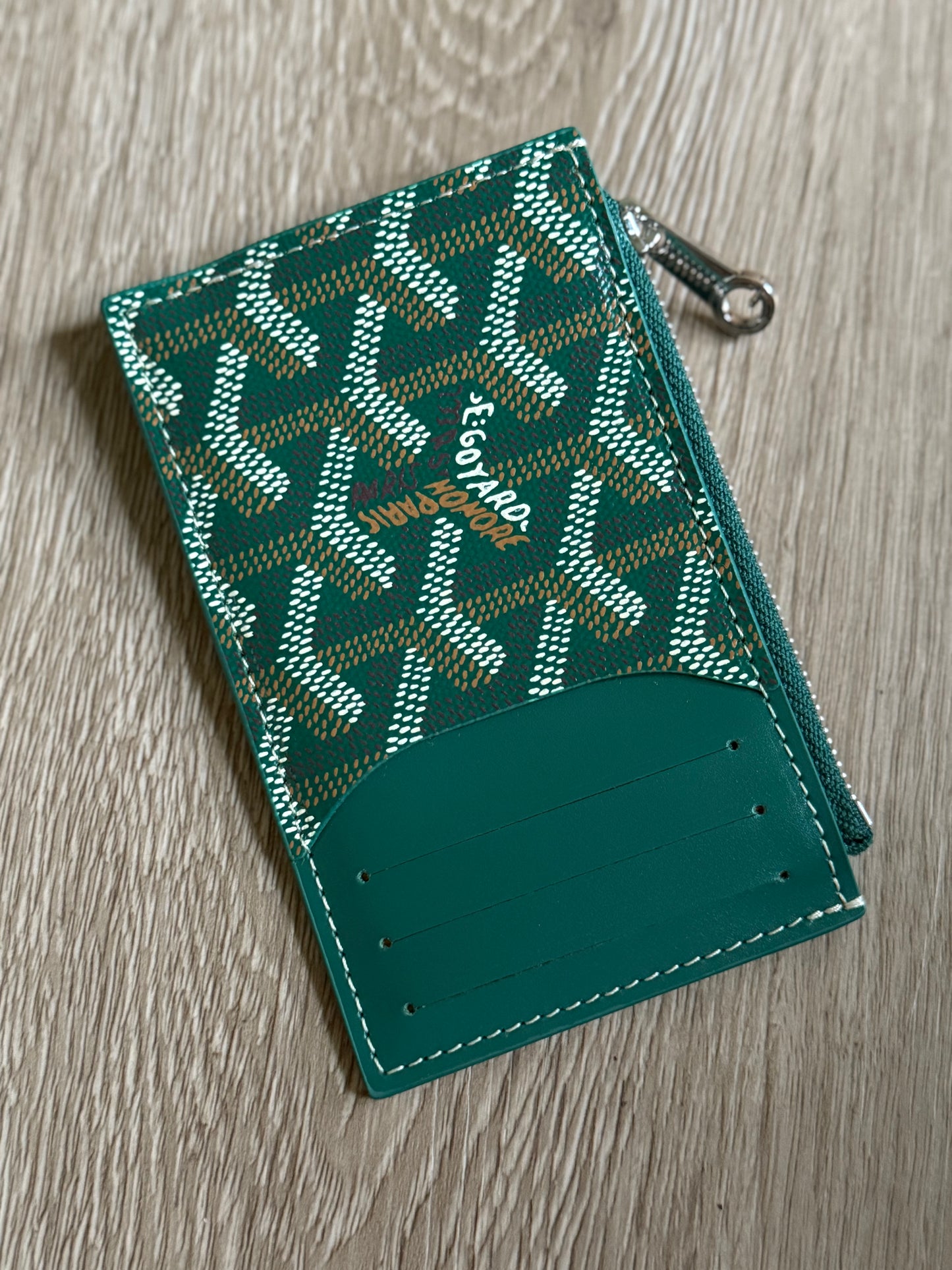 Goyard Bourbon Zipped Card Holder (Green)