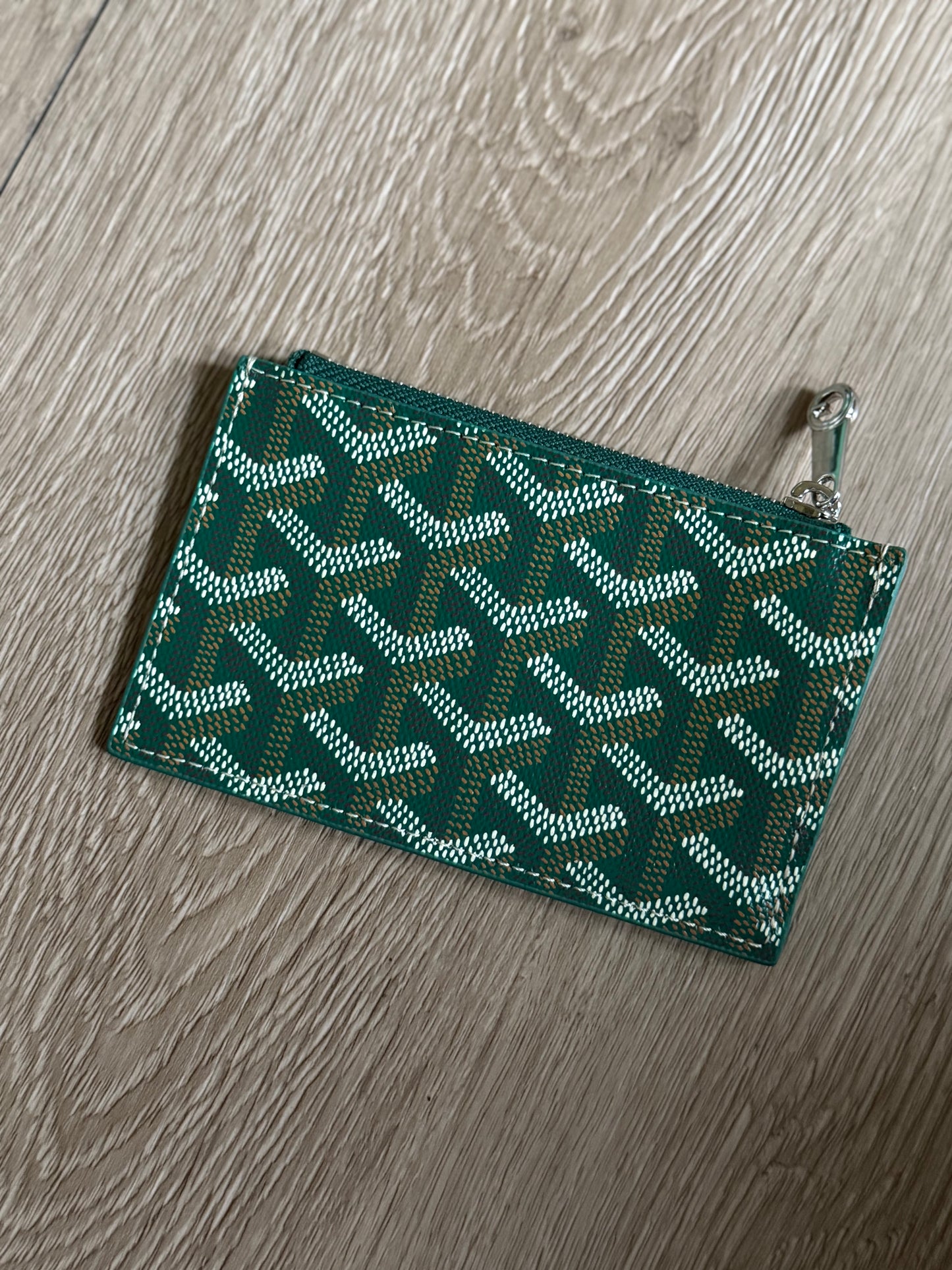 Goyard Bourbon Zipped Card Holder (Green)
