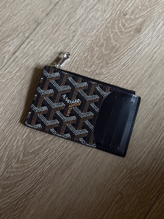 Goyard Bourbon Zipped Card Holder (Black)