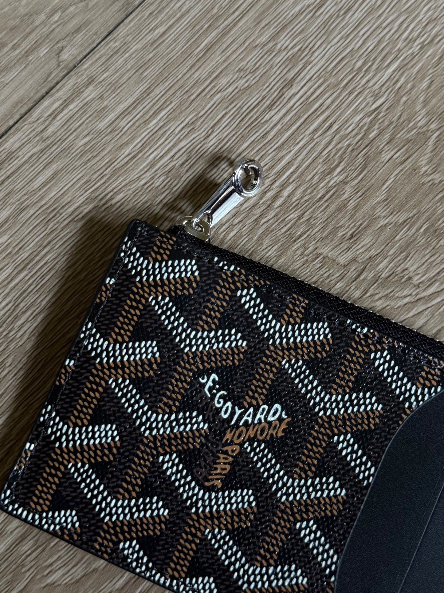 Goyard Bourbon Zipped Card Holder (Black)