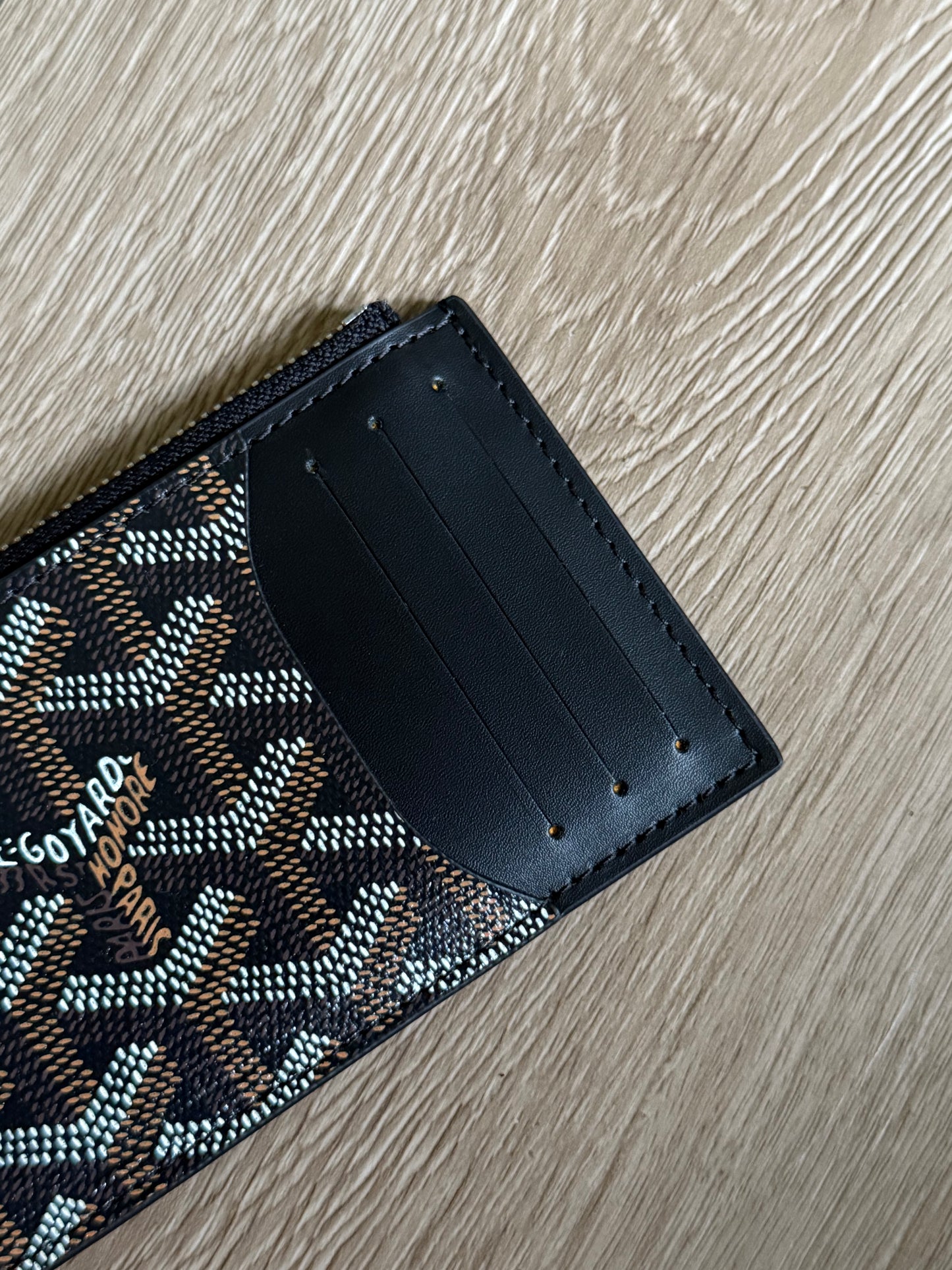 Goyard Bourbon Zipped Card Holder (Black)