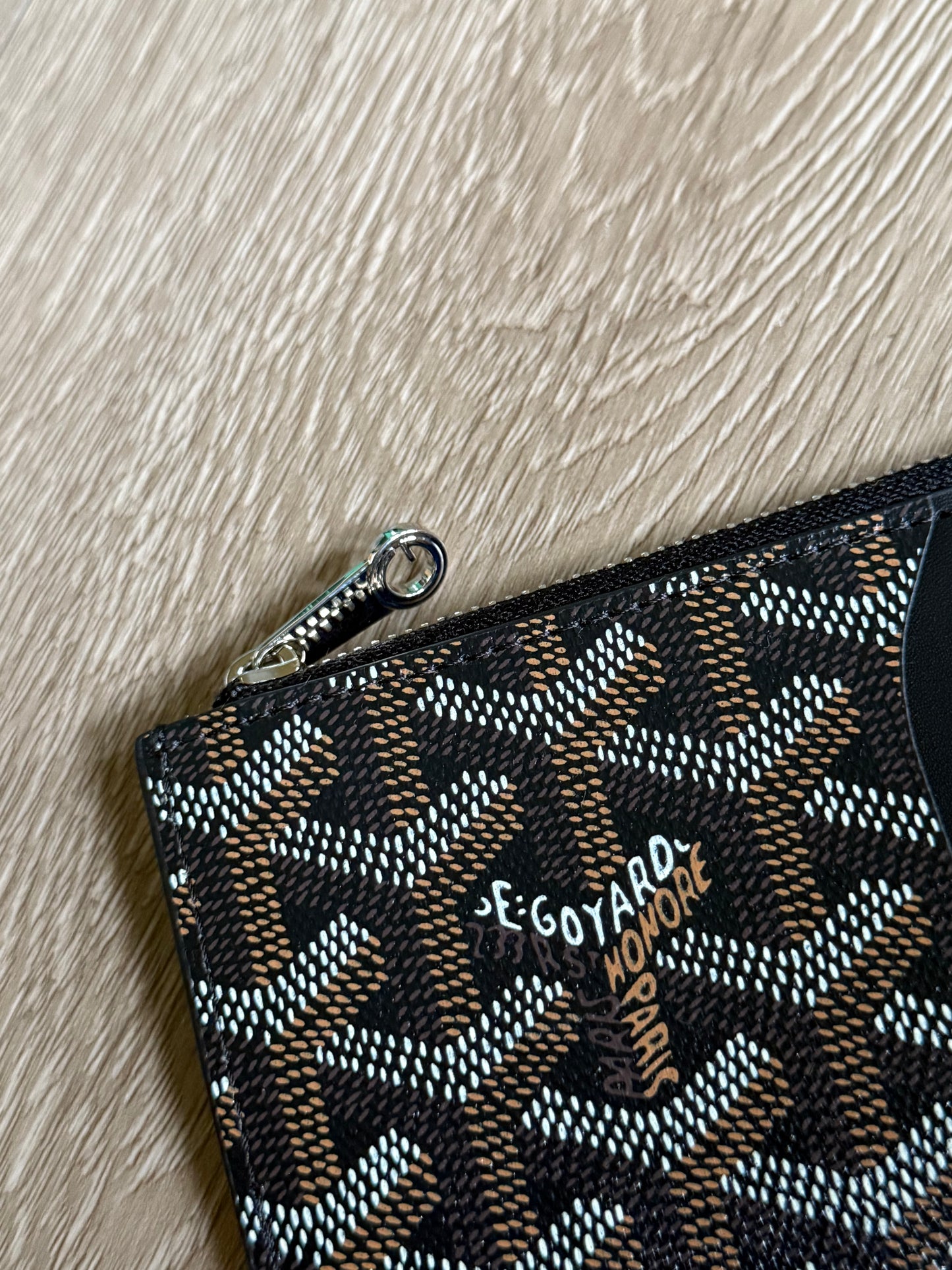 Goyard Bourbon Zipped Card Holder (Black)