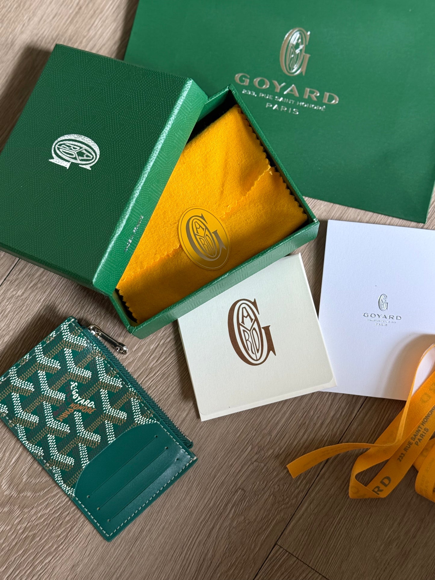 Goyard Bourbon Zipped Card Holder (Green)