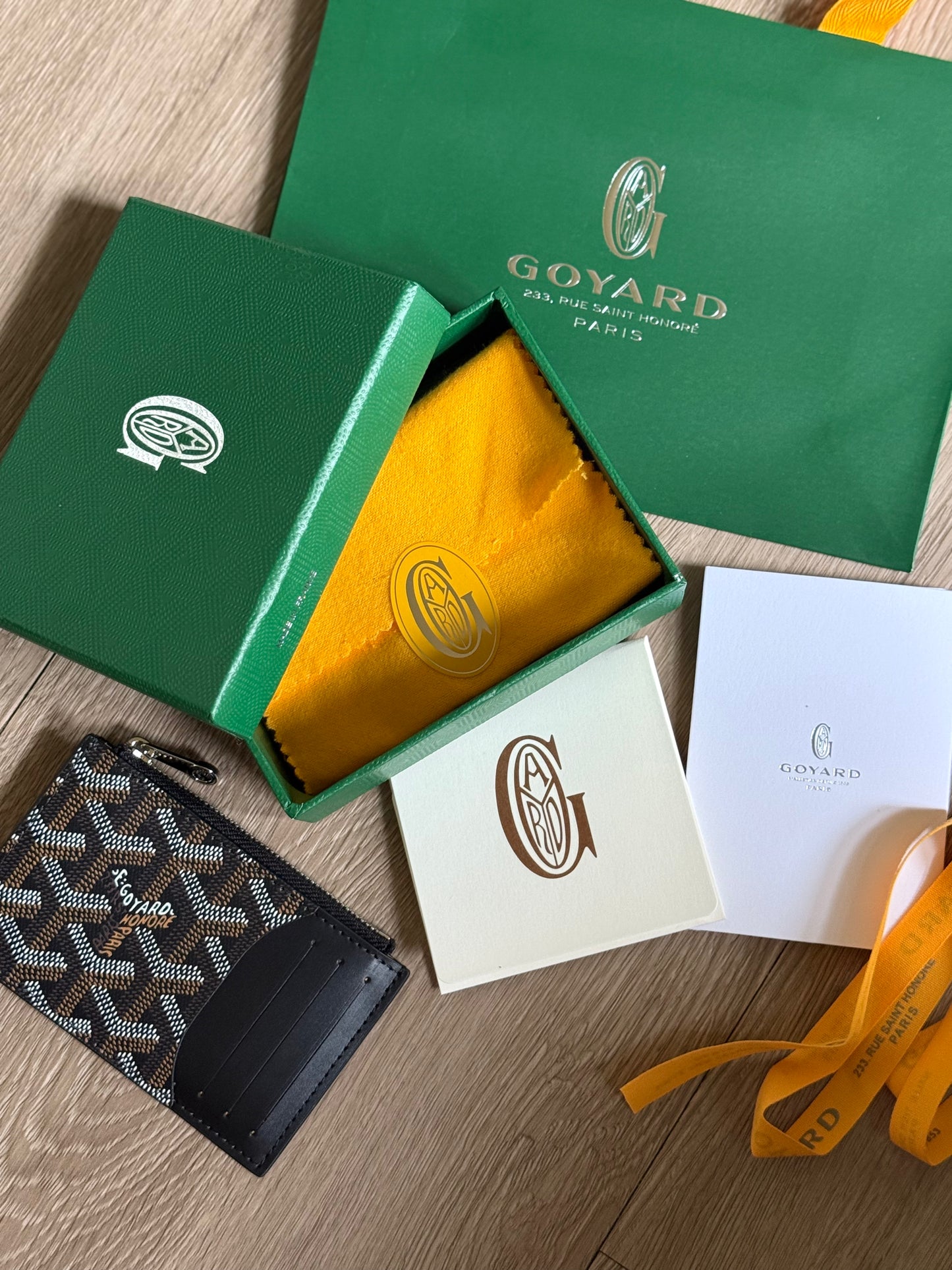 Goyard Bourbon Zipped Card Holder (Black)