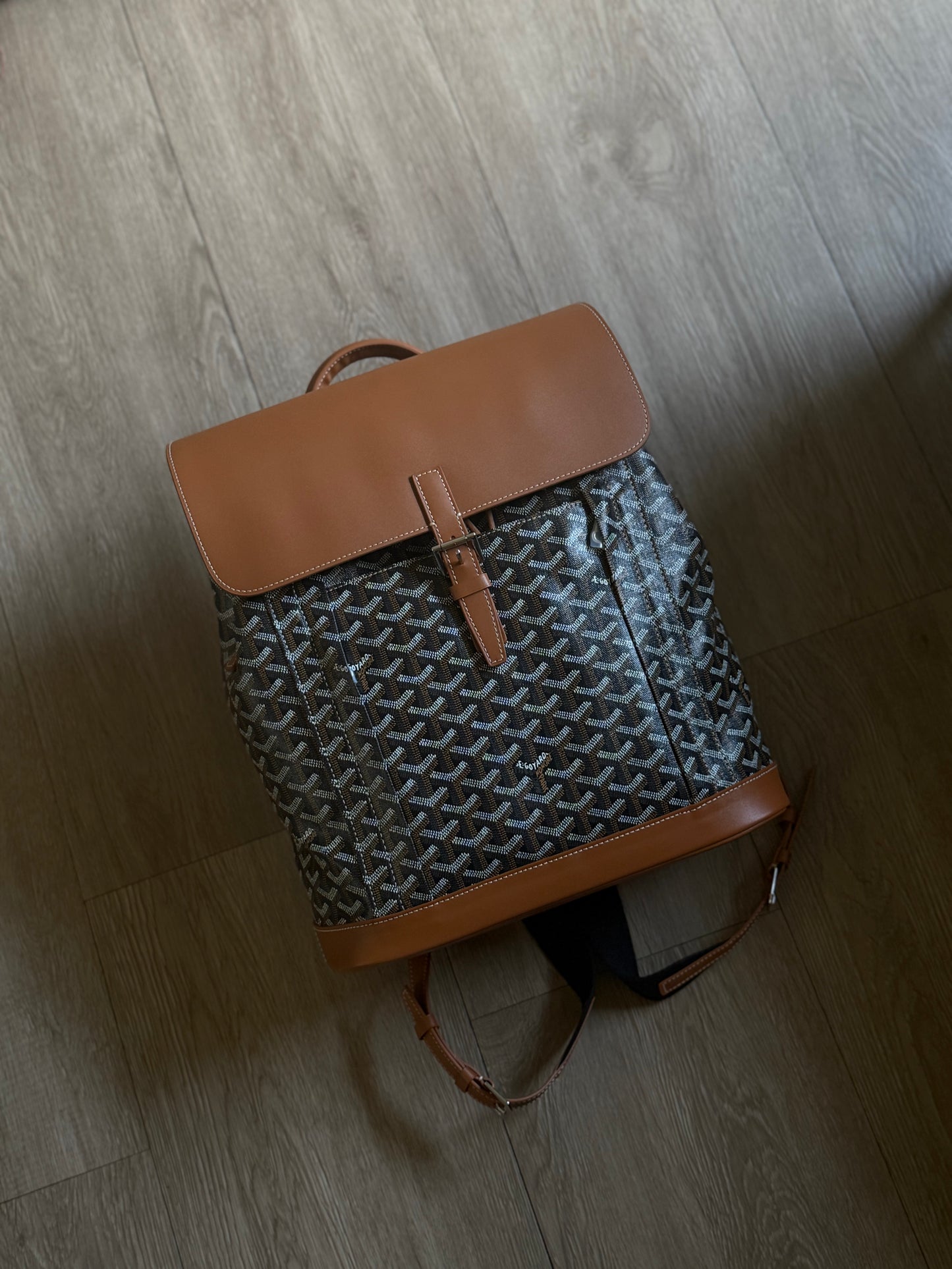Goyard Alpin MM Backpack (Tan/Black)