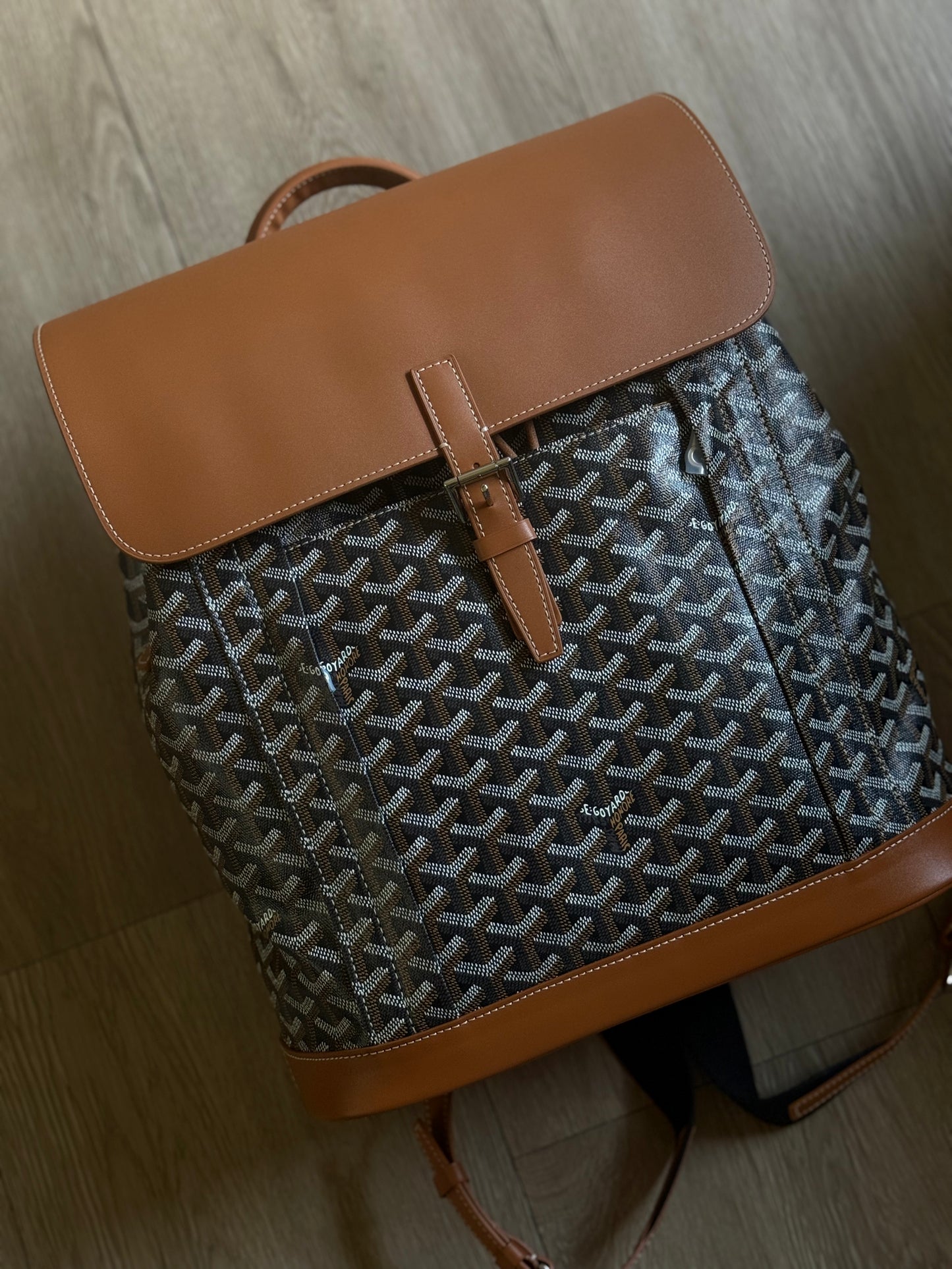 Goyard Alpin MM Backpack (Tan/Black)