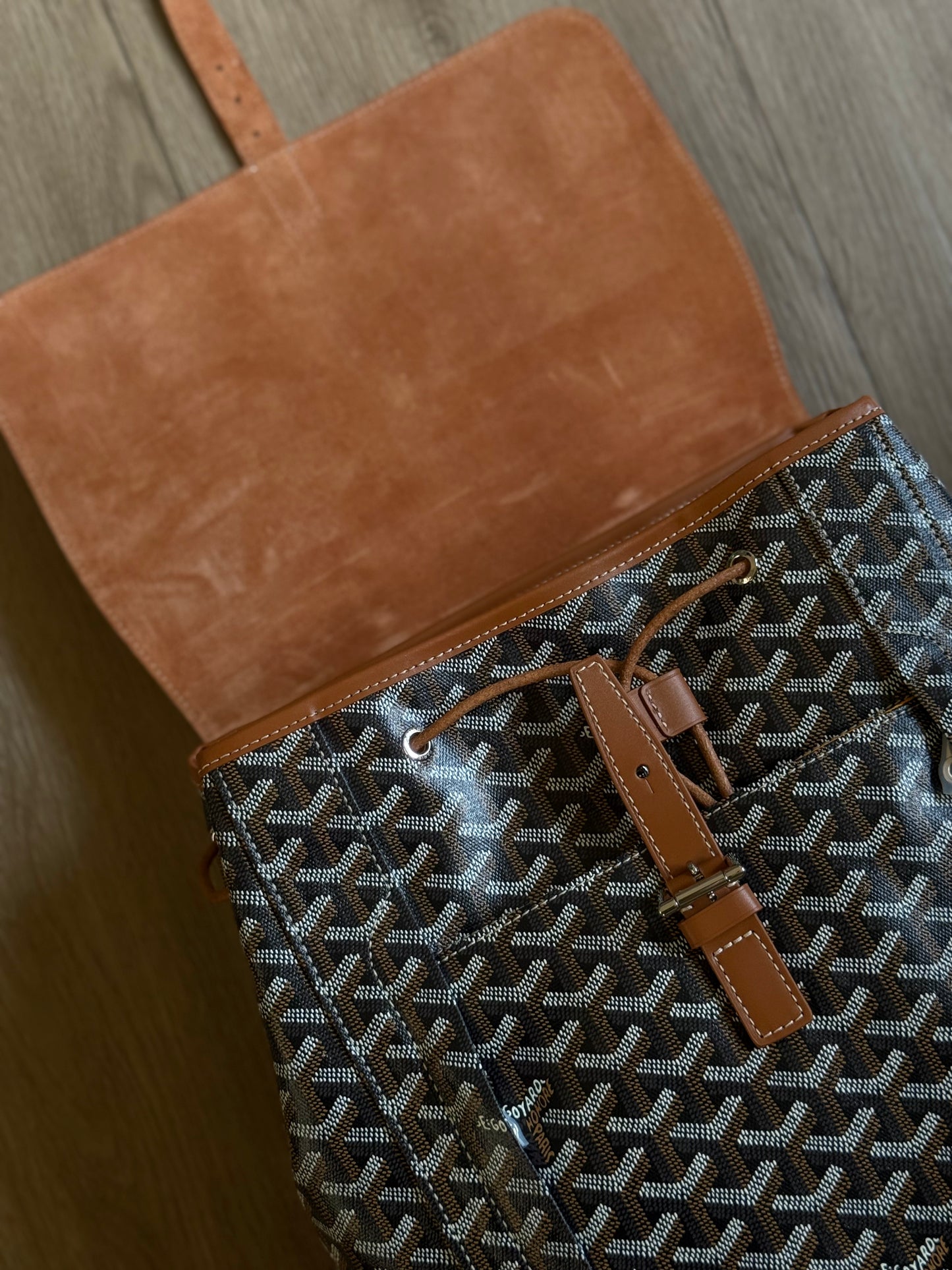 Goyard Alpin MM Backpack (Tan/Black)