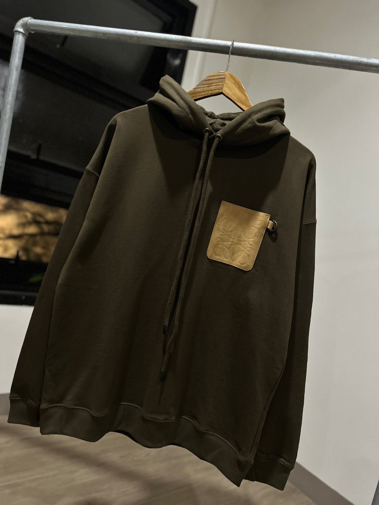 Loewe Anagram Leather Patch Hoodie