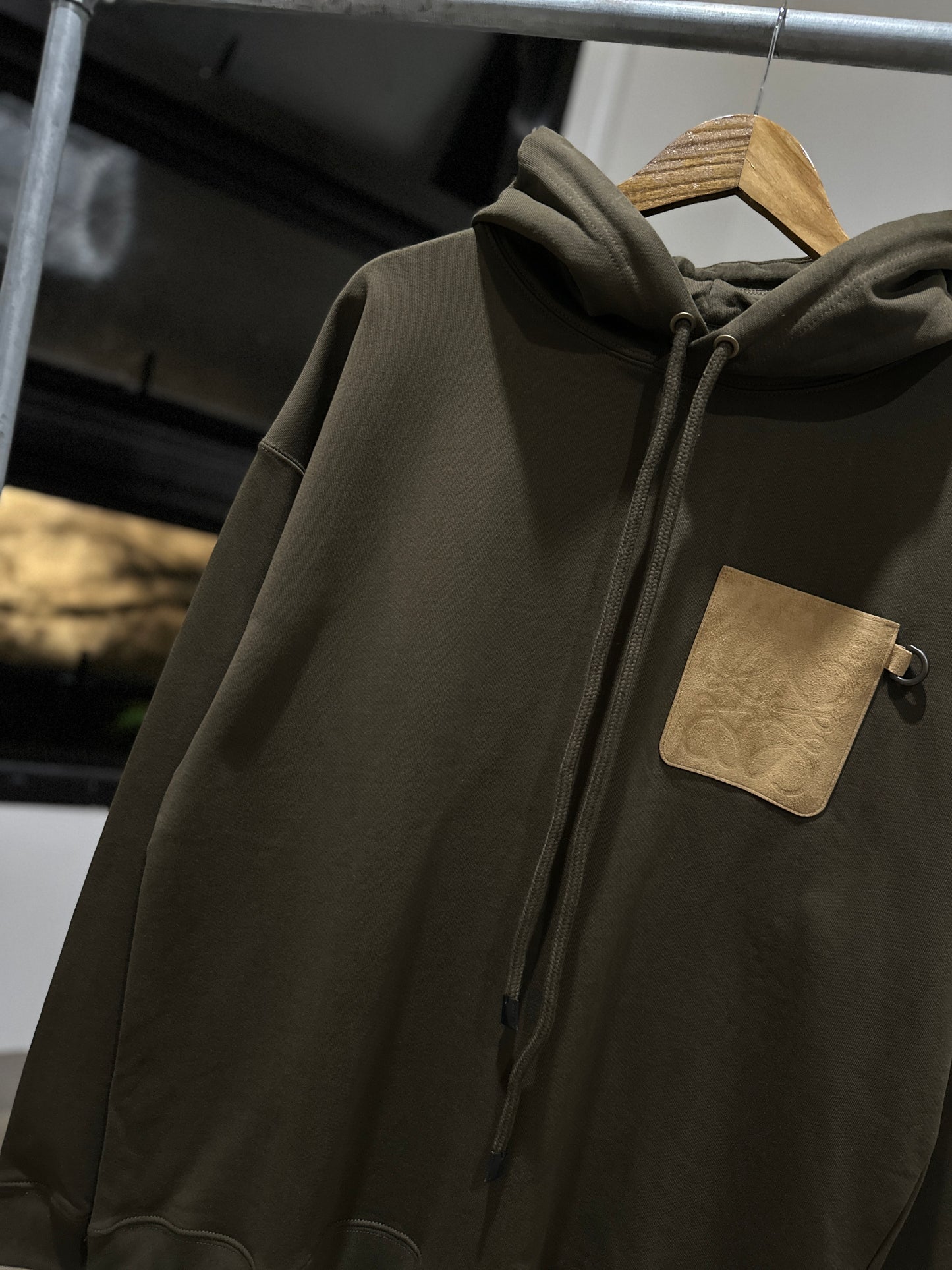 Loewe Anagram Leather Patch Hoodie