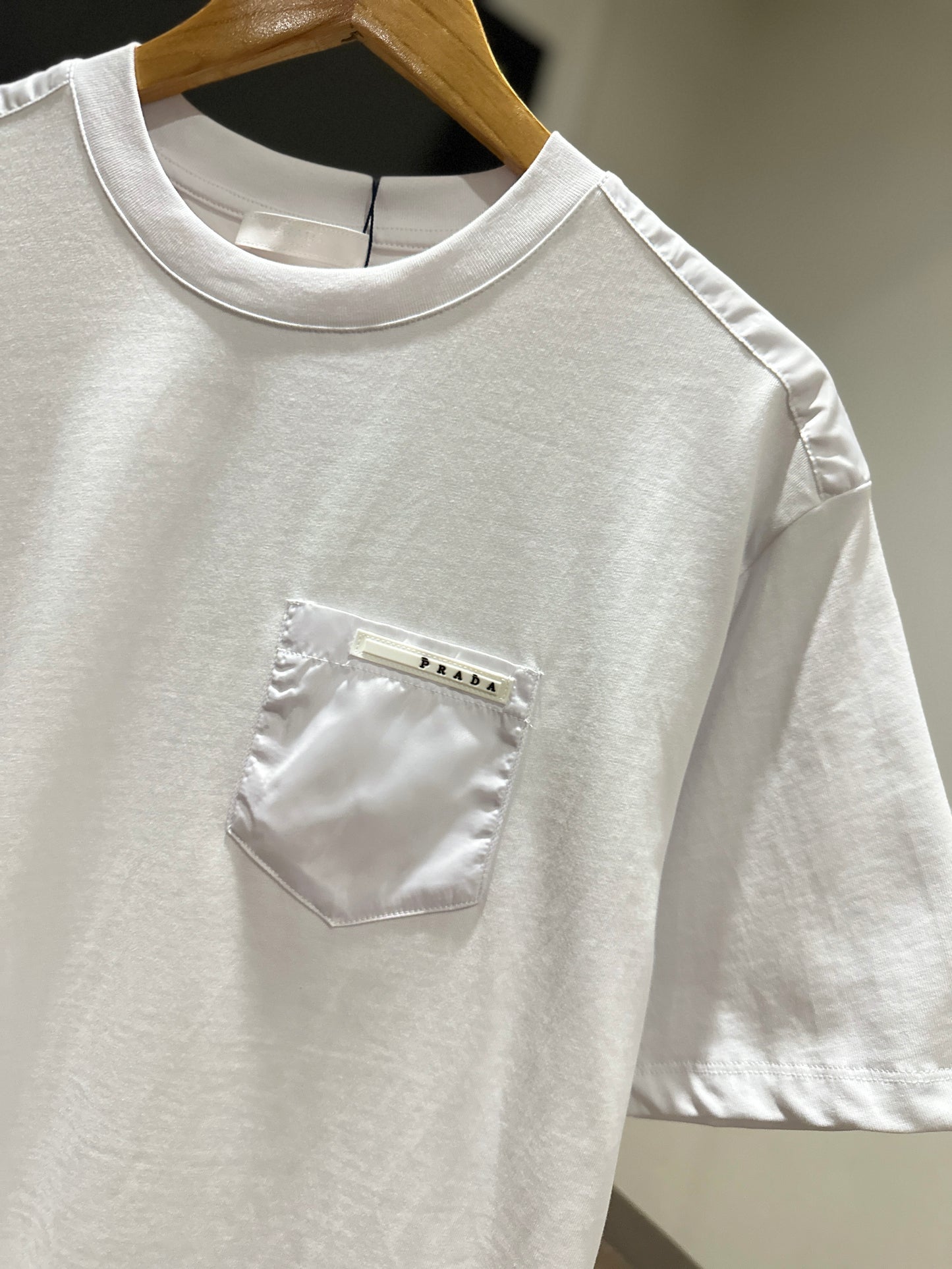 Prada Nylon Pocket T-Shirt (White)
