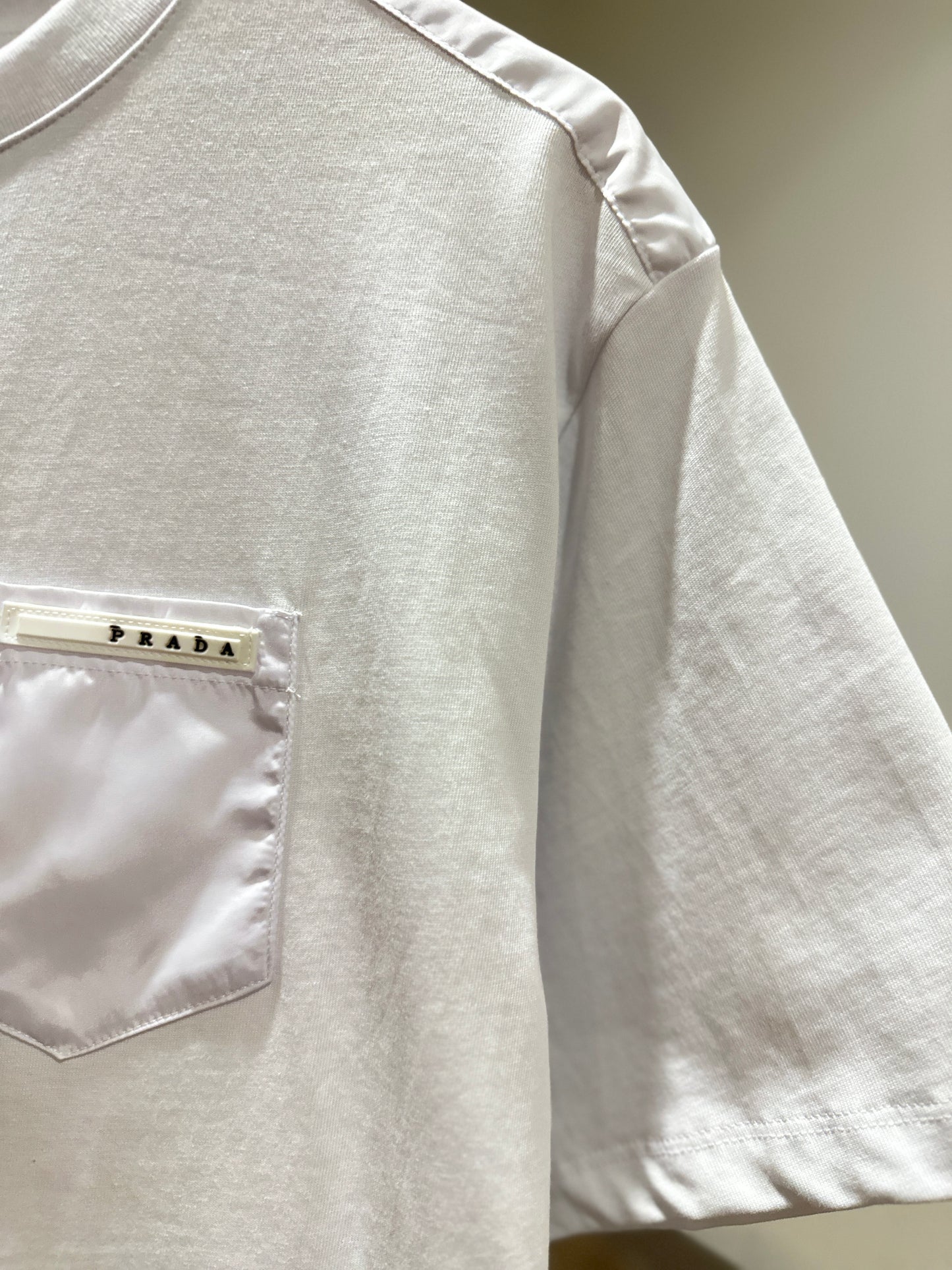 Prada Nylon Pocket T-Shirt (White)