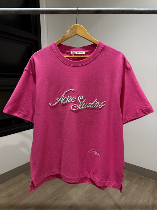 Acne Studios Embroidered T-Shirt (Pink)