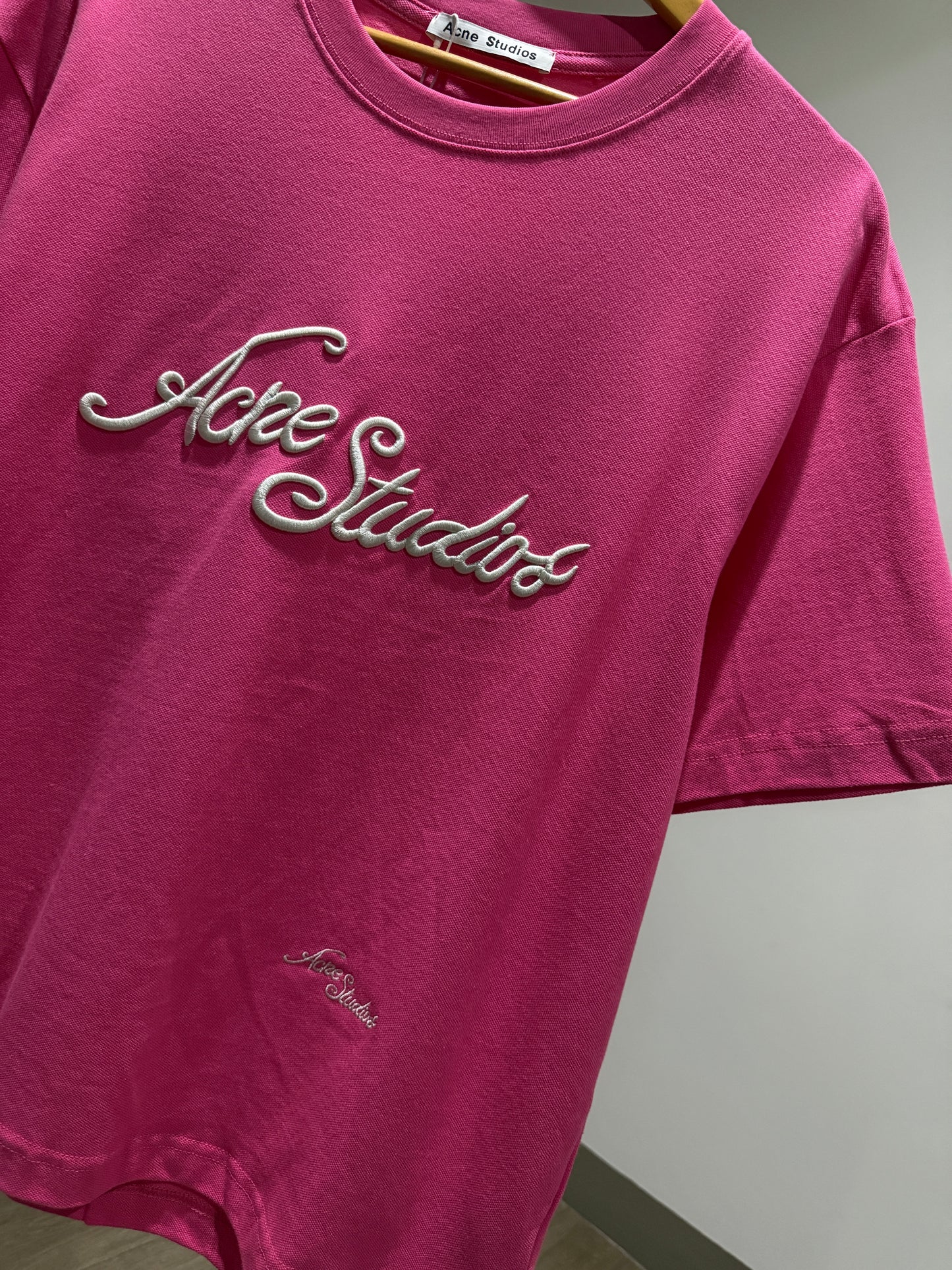 Acne Studios Embroidered T-Shirt (Pink)
