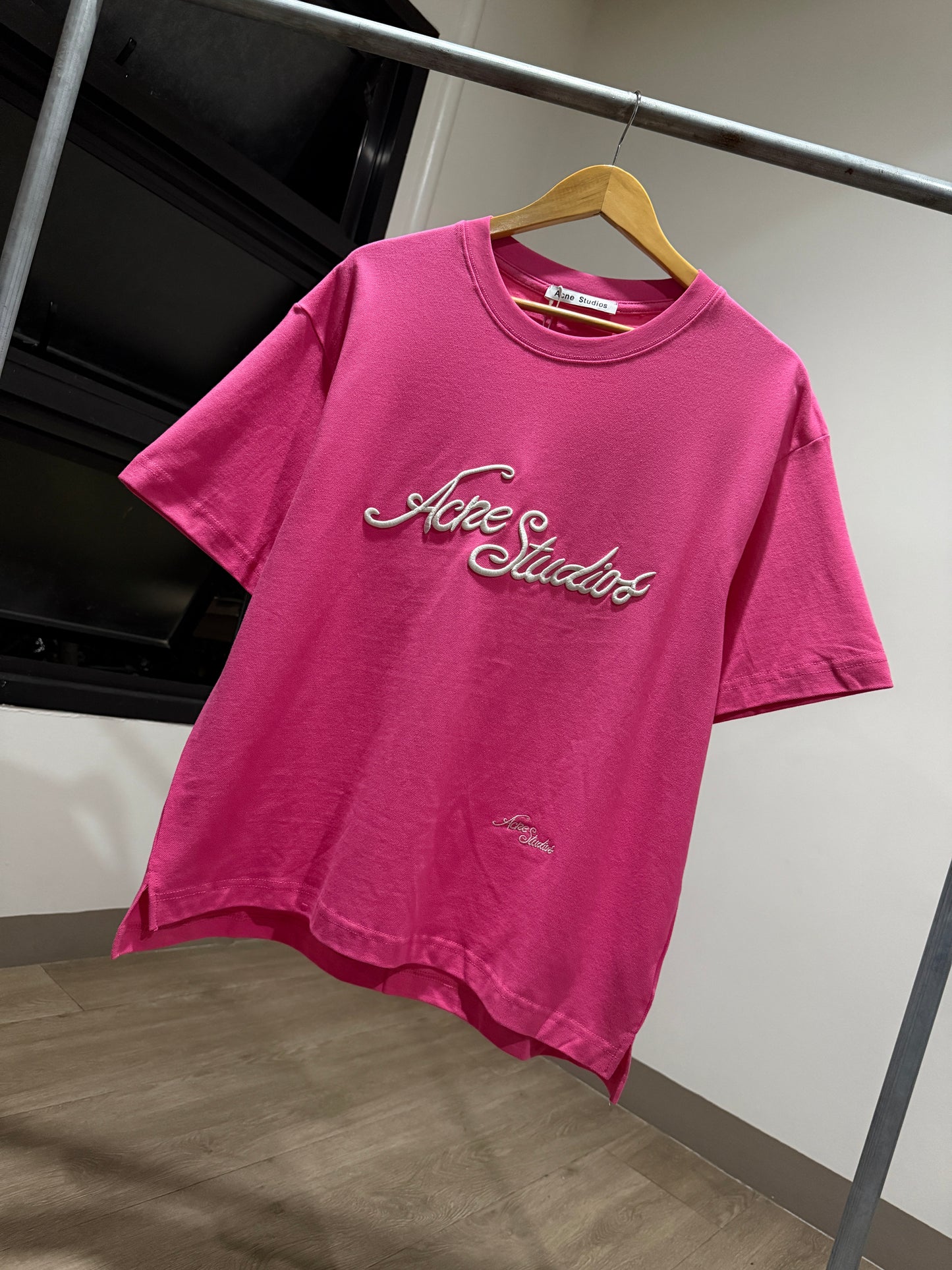Acne Studios Embroidered T-Shirt (Pink)