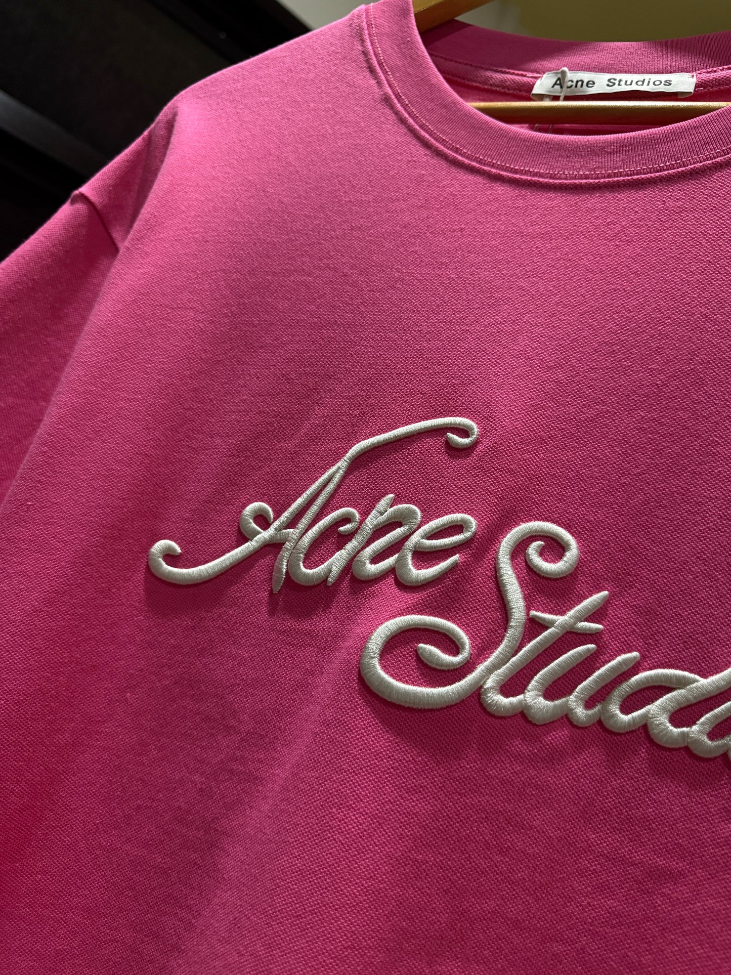 Acne Studios Embroidered T-Shirt (Pink)