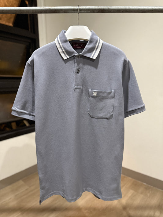 Gucci Embroidered Stretch Cotton Polo Shirt