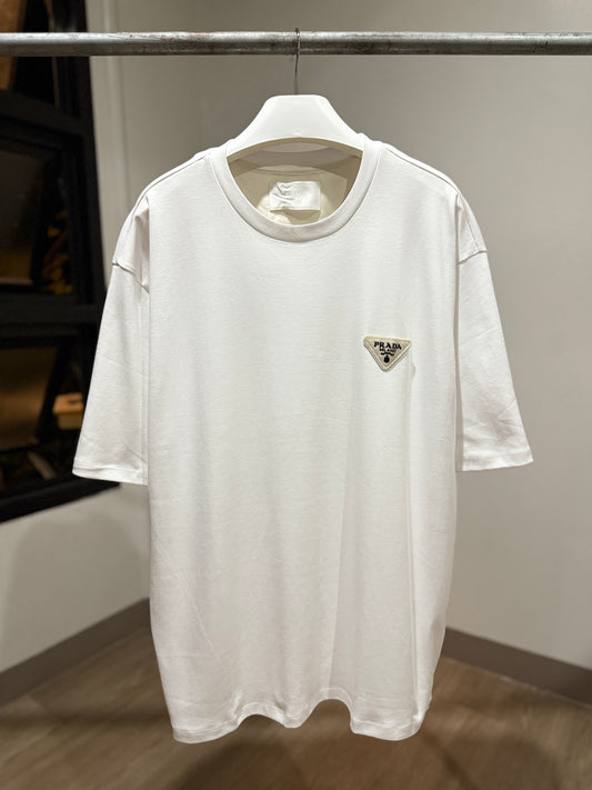 Prada Cotton T-Shirt (White/Oversized)