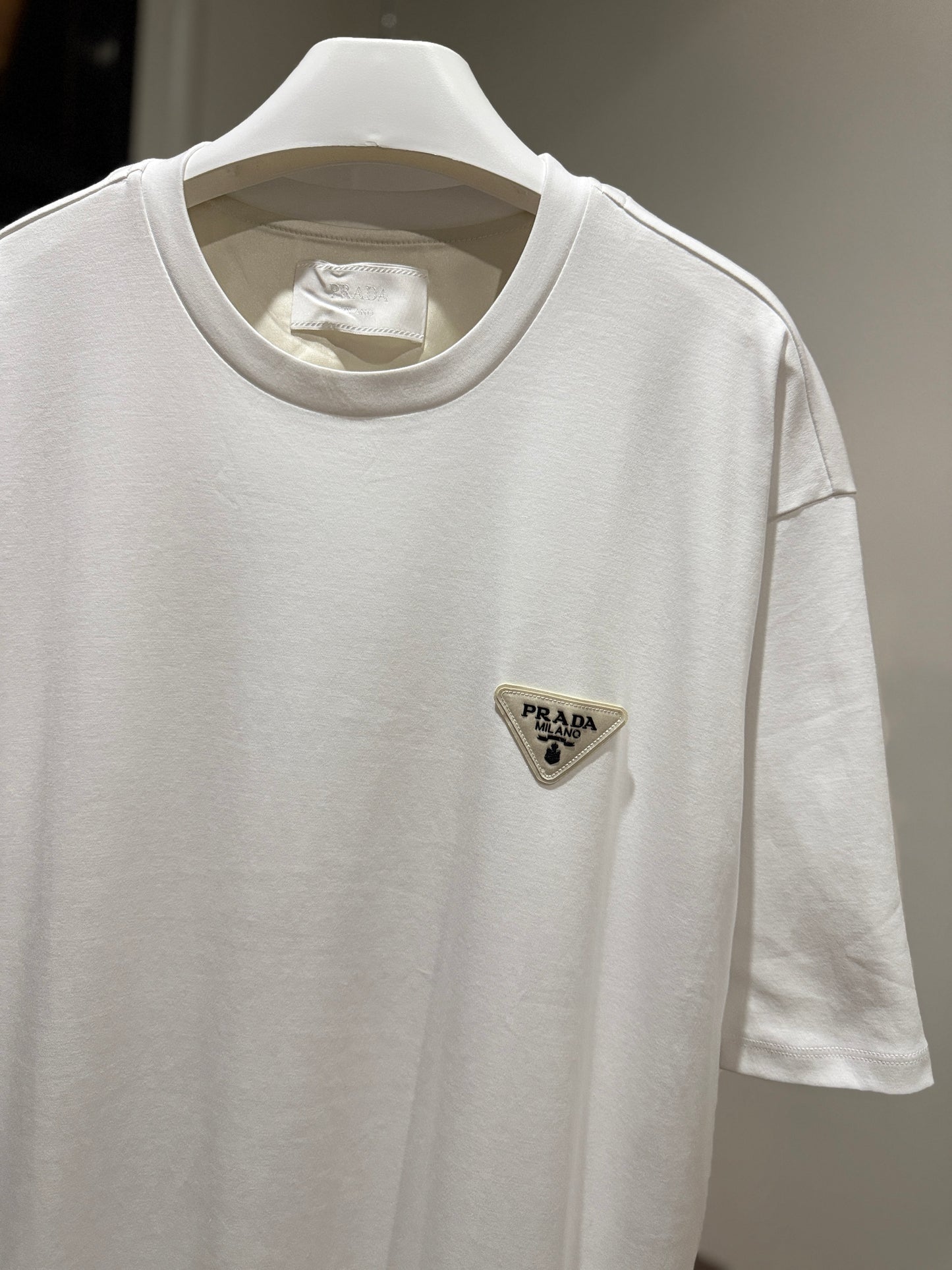 Prada Cotton T-Shirt (White/Oversized)