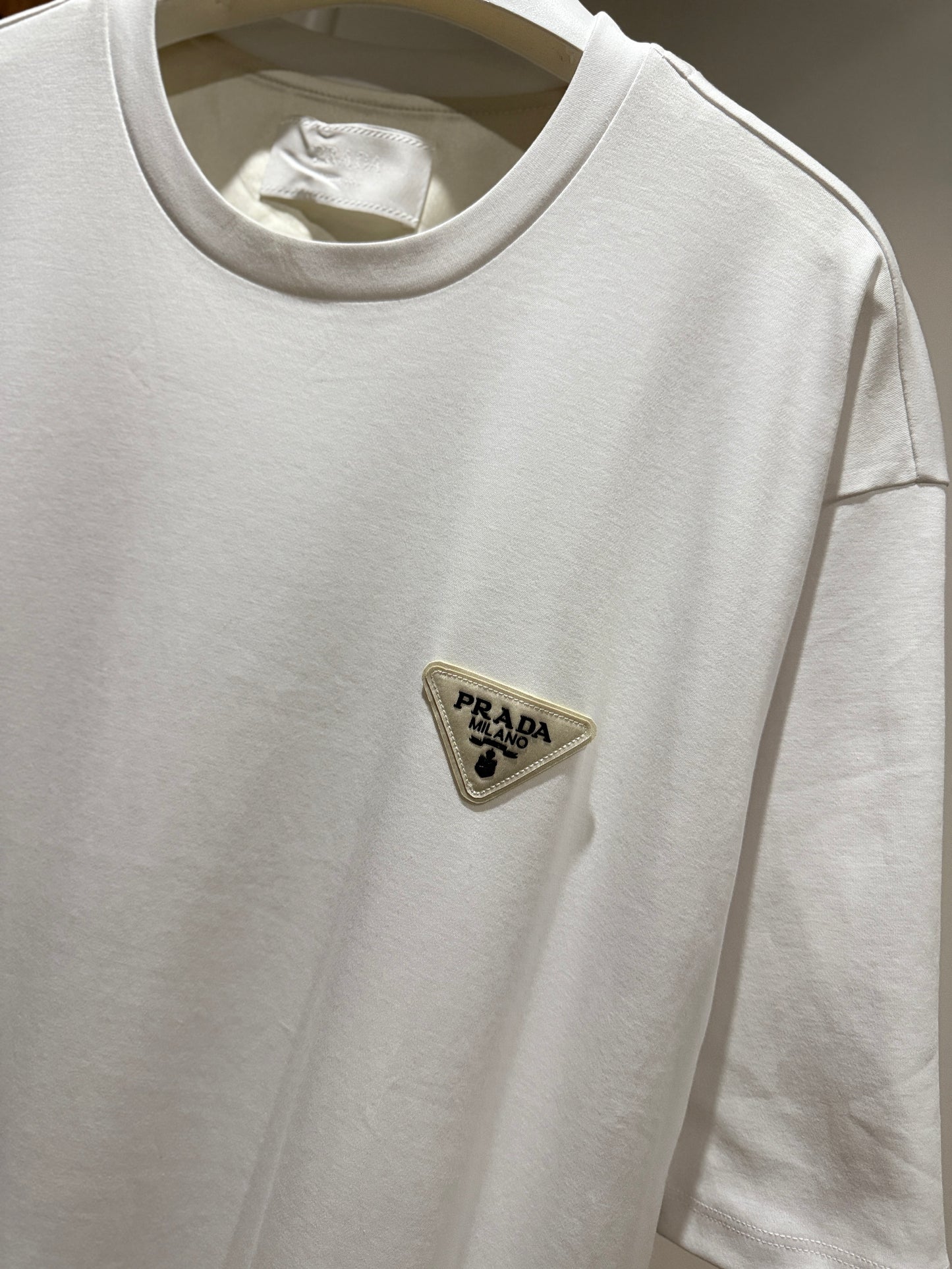 Prada Cotton T-Shirt (White/Oversized)