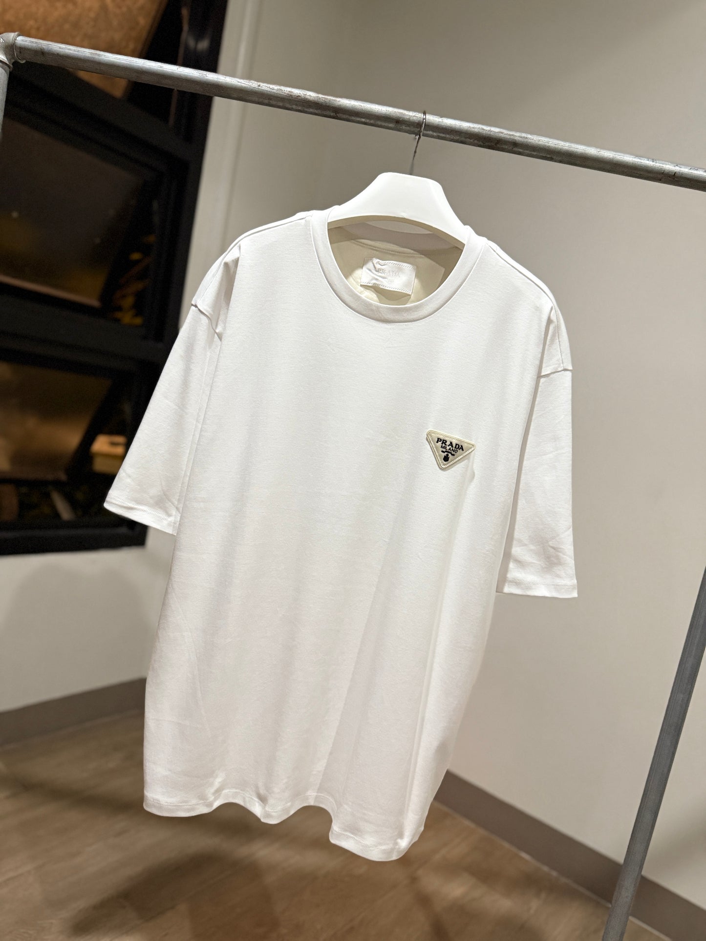 Prada Cotton T-Shirt (White/Oversized)