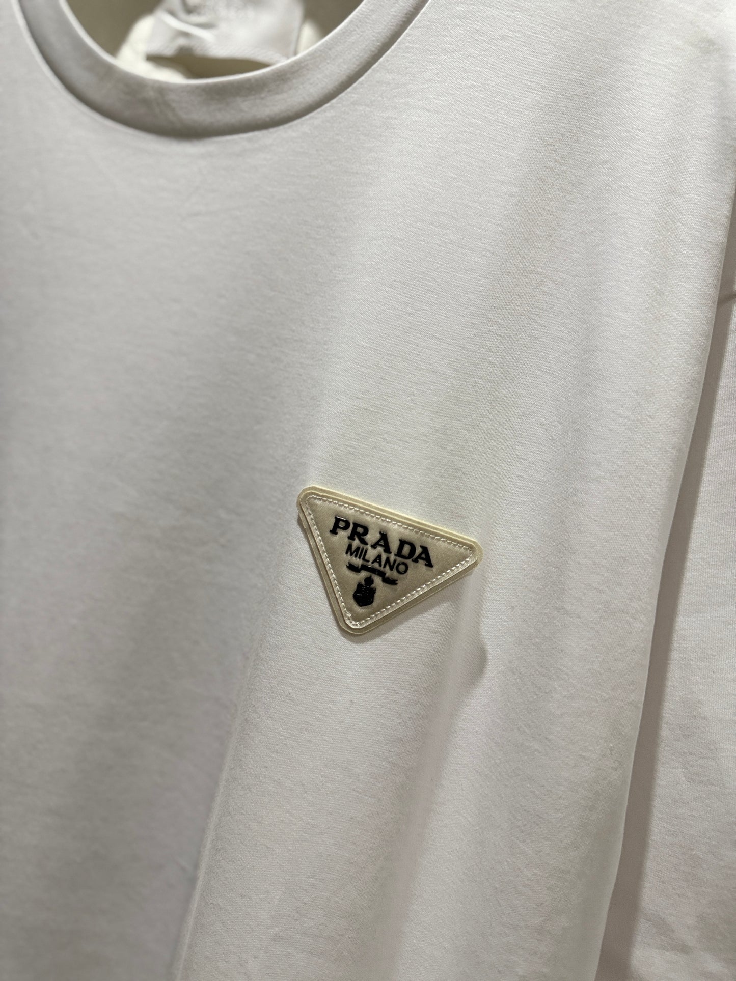Prada Cotton T-Shirt (White/Oversized)