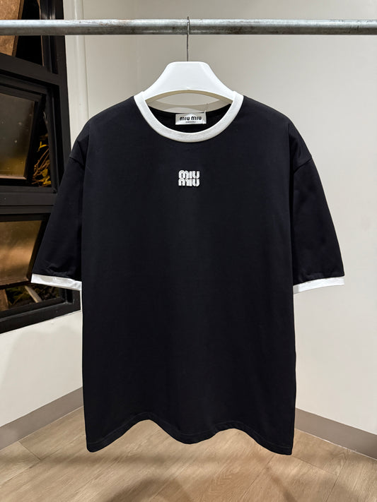 MiuMiu Cotton T-Shirt (Black)