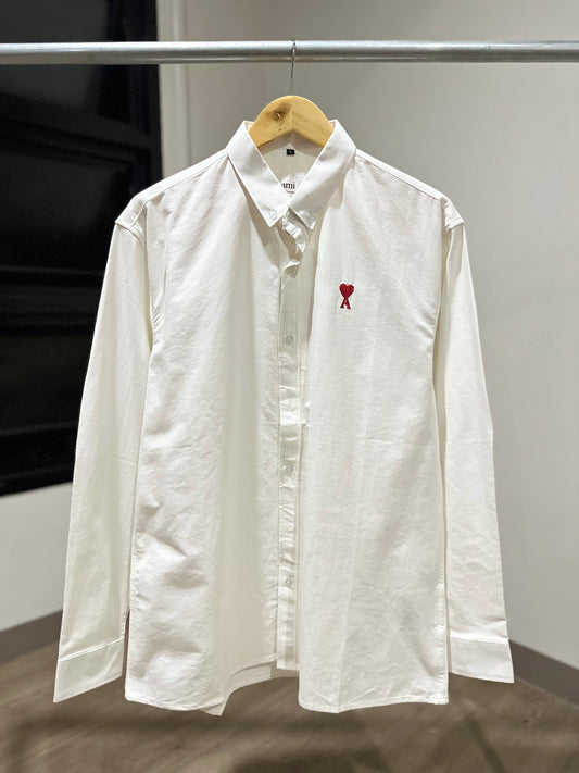 AMI Paris Long-sleeve Button Down (Oxford/White)