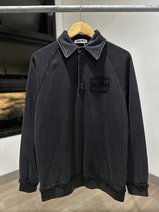 MiuMiu Logo Patch Polo Sweatshirt
