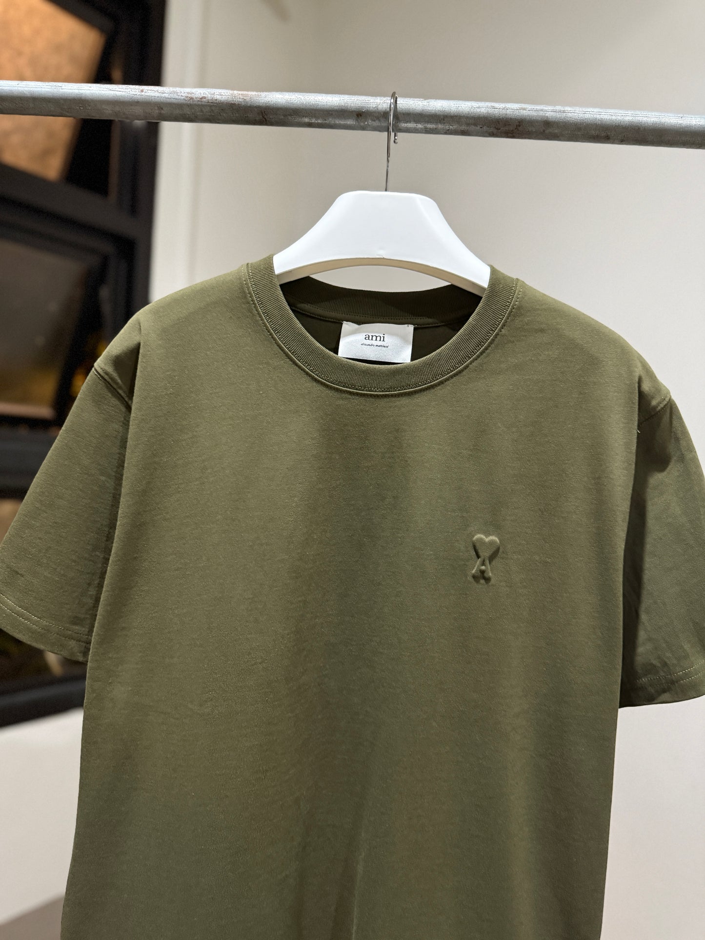 AMI de Coeur Embossed Logo T-Shirt (Sage Green)