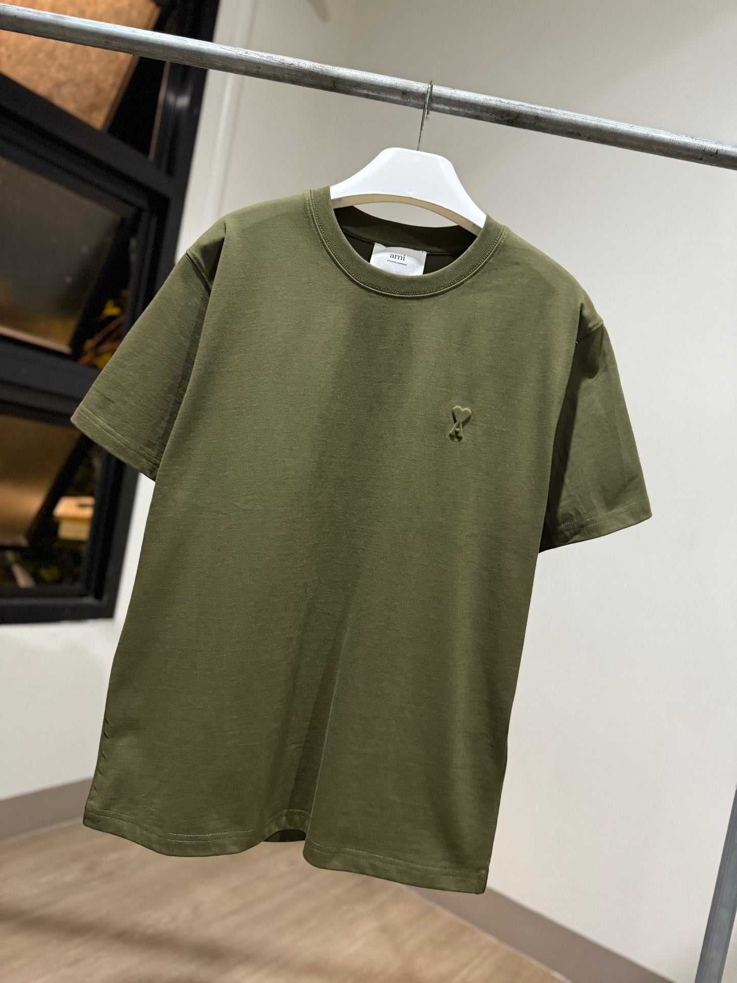 AMI de Coeur Embossed Logo T-Shirt (Sage Green)