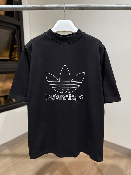Balenciaga | Adidas Oversized T-Shirt (Black/Embroidered)