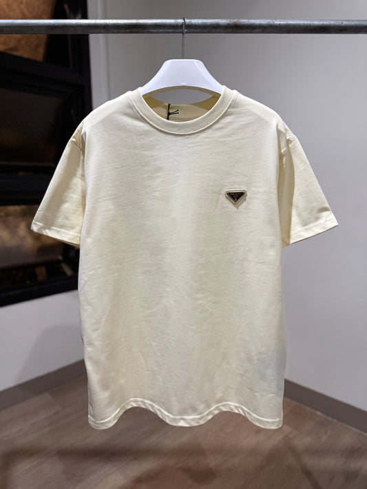 Prada Cotton Logo T-Shirt (Cream/Apricot)