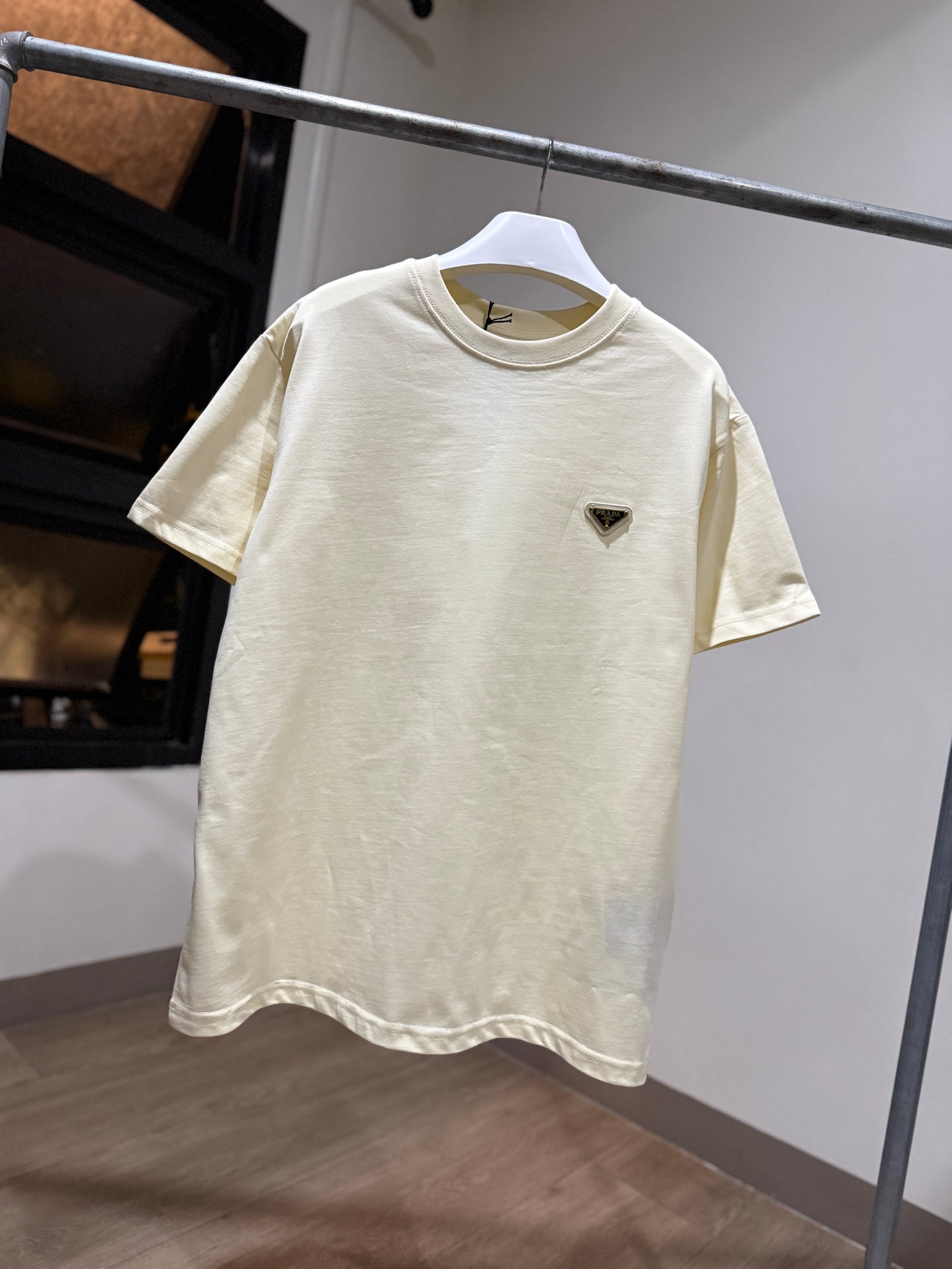 Prada Cotton Logo T-Shirt (Cream/Apricot)