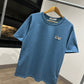 Maison Kitsune Double Fox Head Patch T-Shirt (Blue)